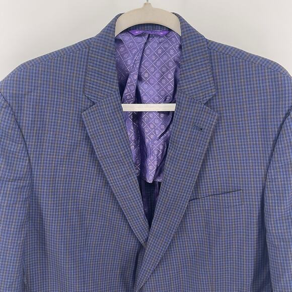 Ted Baker 100% wool plaid lightly lined sport coat blazer sz 44R - Picture 2 of 6